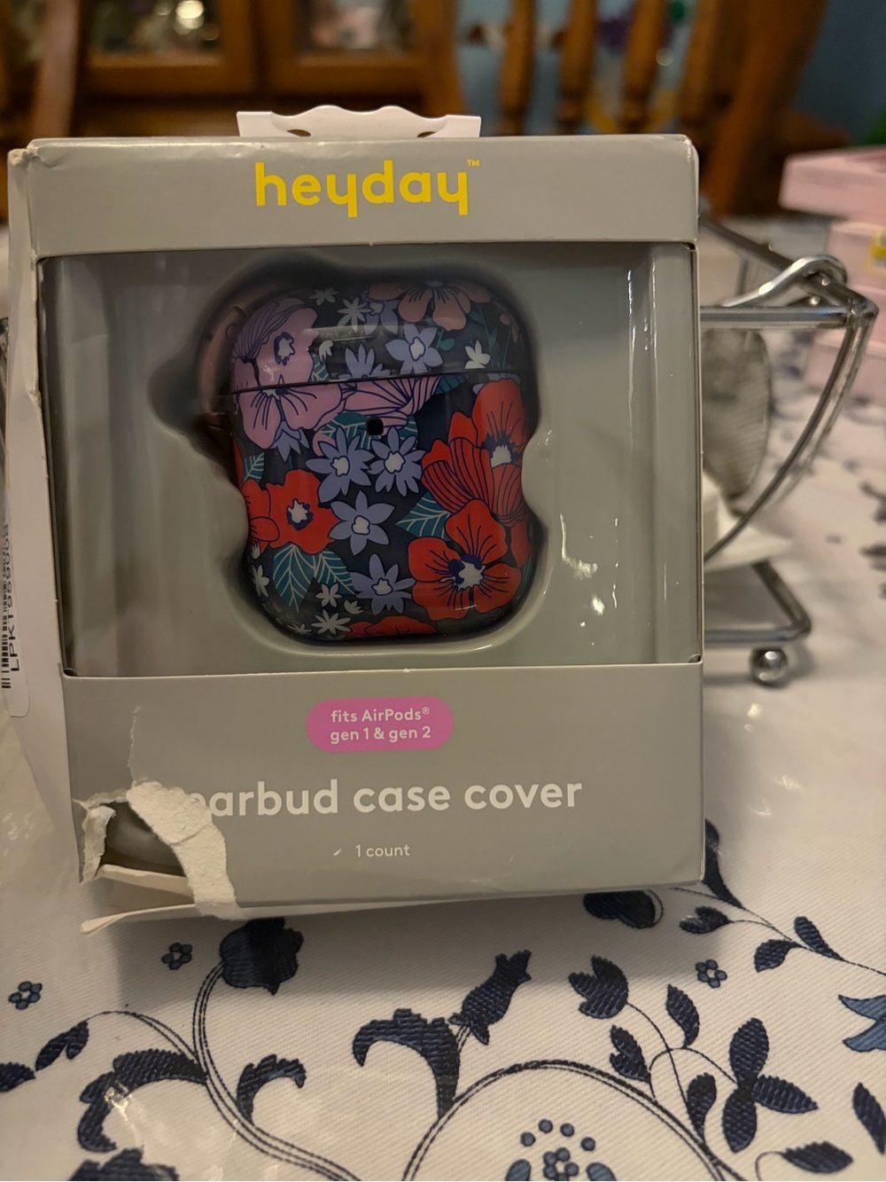 heyday Floral AirPods Case Cover - Purple & Red for AirPods 1 & 2nd generation